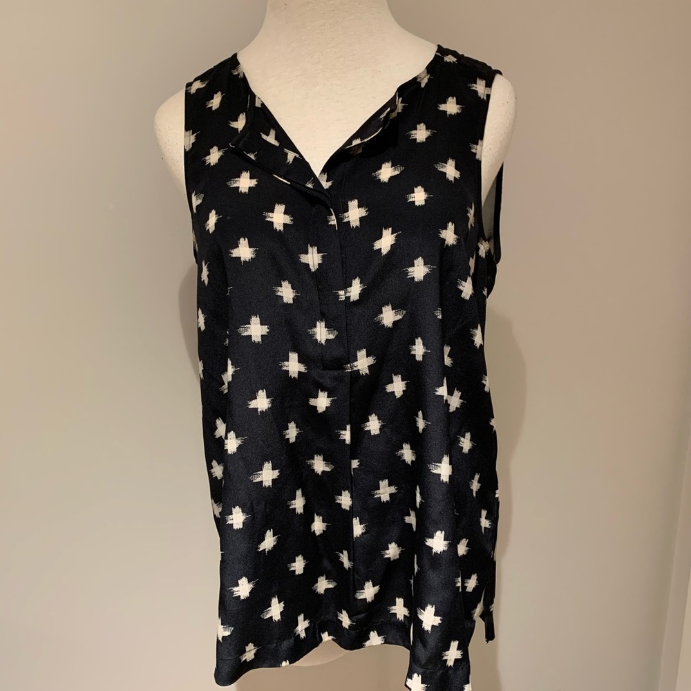 Madewell 100% silk abstract print tank S